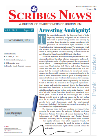 MOnthly change Scribes News Home page (Left side )